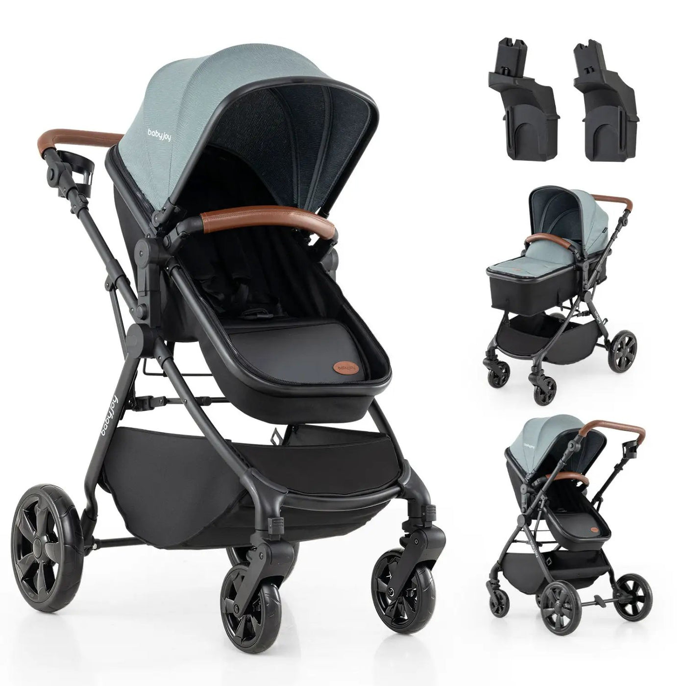 2-in-1 Convertible Baby Stroller with Car Seat Adapters by DirectDeals