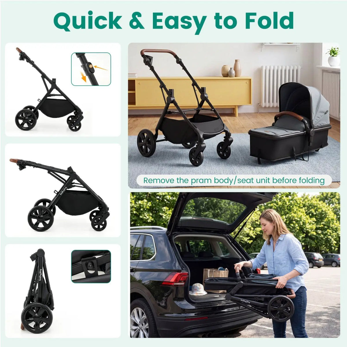 2-in-1 Convertible Baby Stroller with Car Seat Adapters by DirectDeals