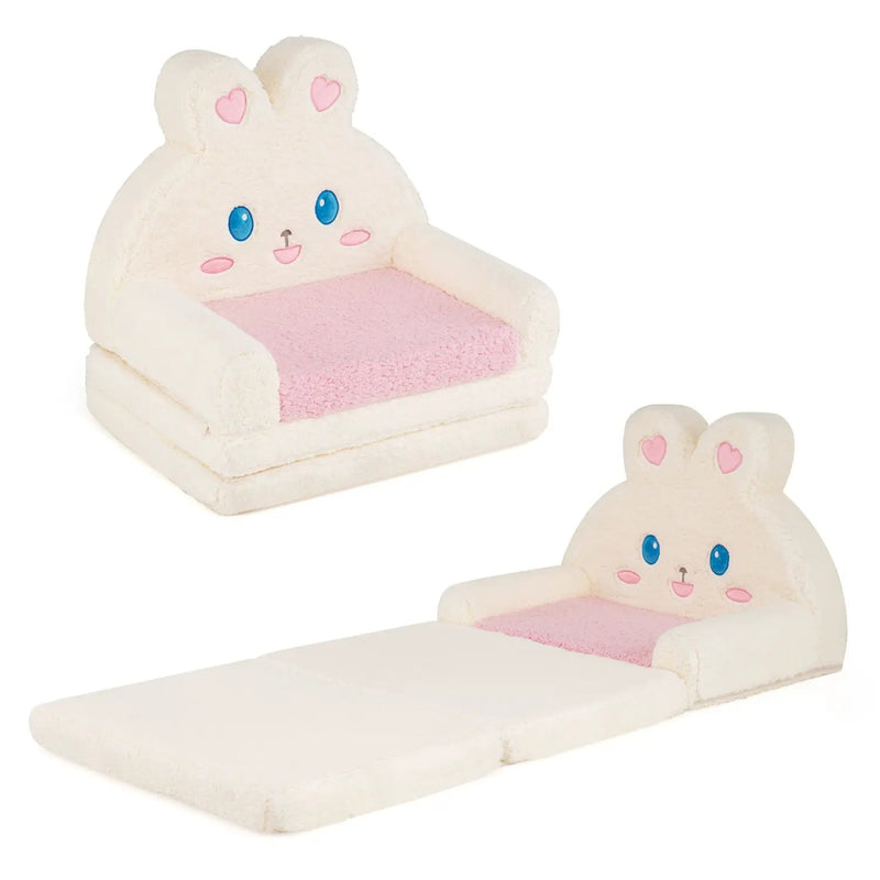 2-in-1 Convertible Kids Sofa to Lounger with Bunny Pattern by DirectDeals