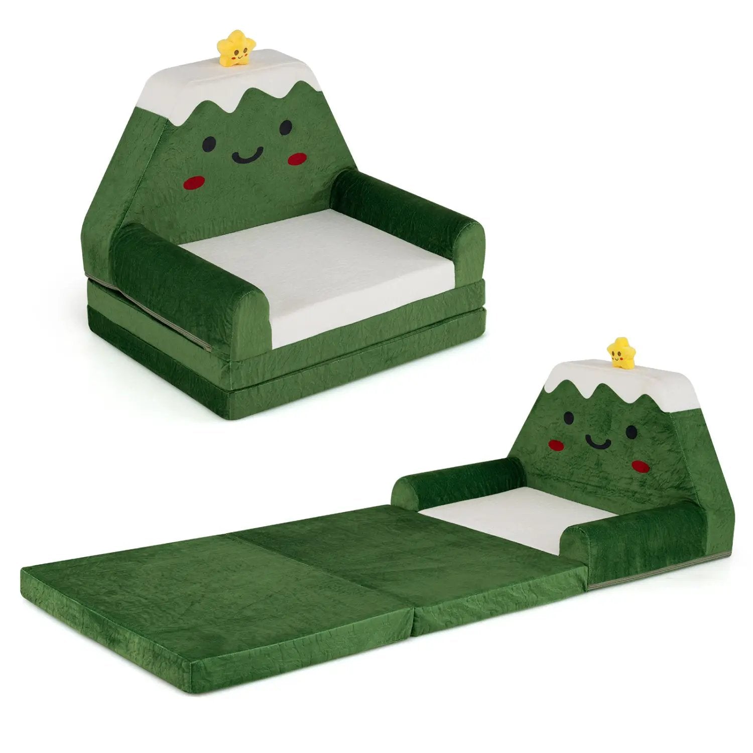 2-in-1 Convertible Kids Sofa to Lounger with Christmas Patterns by DirectDeals