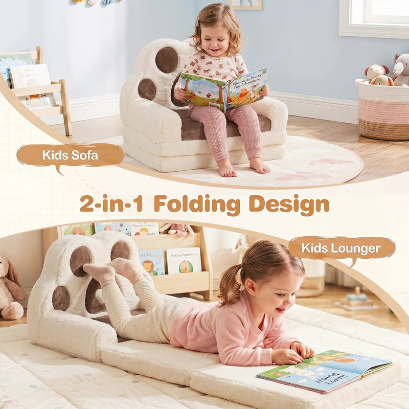2-in-1 Convertible Kids Sofa to Lounger with Removable Cover by DirectDeals