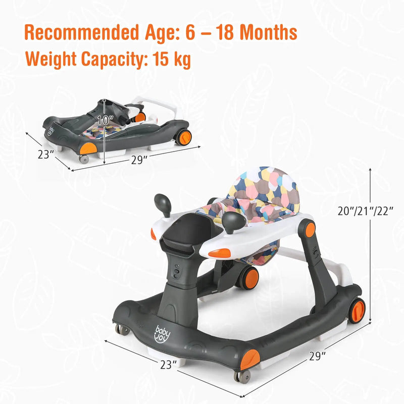 2-in-1 Foldable Activity Push Walker with Adjustable Height by DirectDeals