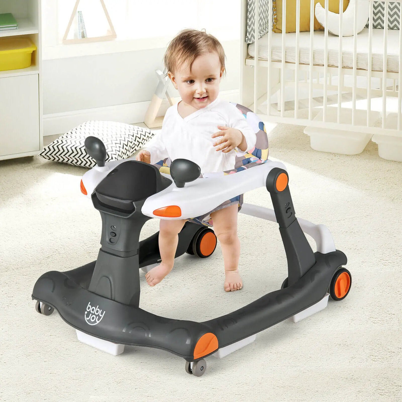 2-in-1 Foldable Activity Push Walker with Adjustable Height by DirectDeals