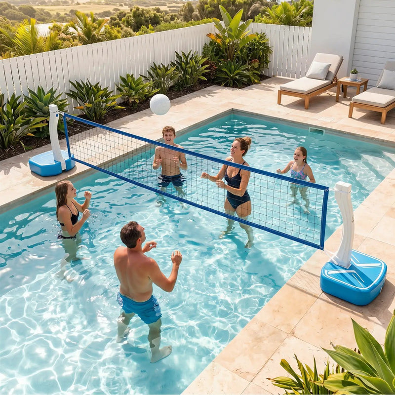 2-in-1 Pool Basketball Hoop & Volleyball Net with Weighted Base by DirectDeals