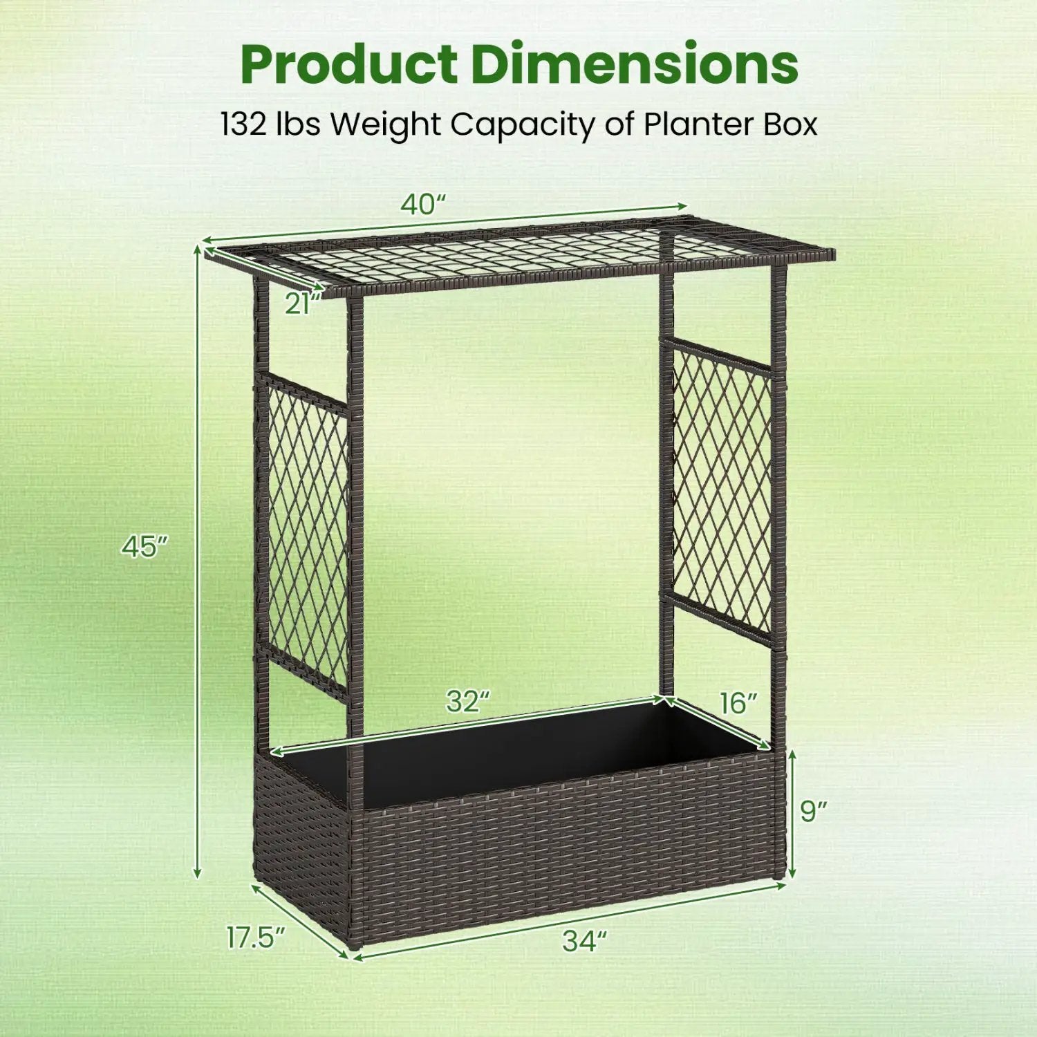 Raised Garden Bed with Hanging Roof and Trellises by DirectDeals