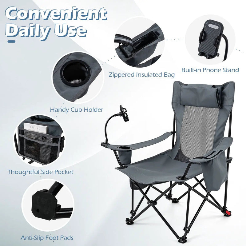 Reclining Camping Chair with Adjustable Backrest & Footrest by DirectDeals