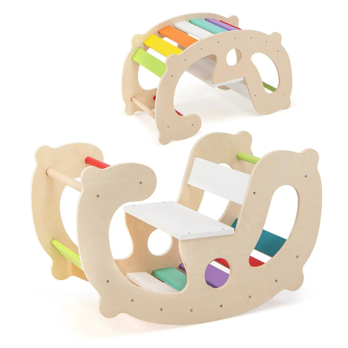 2-in-1 Rocking Horse Arch for Kids Montessori Climbing Toys with Arch Climber by DirectDeals