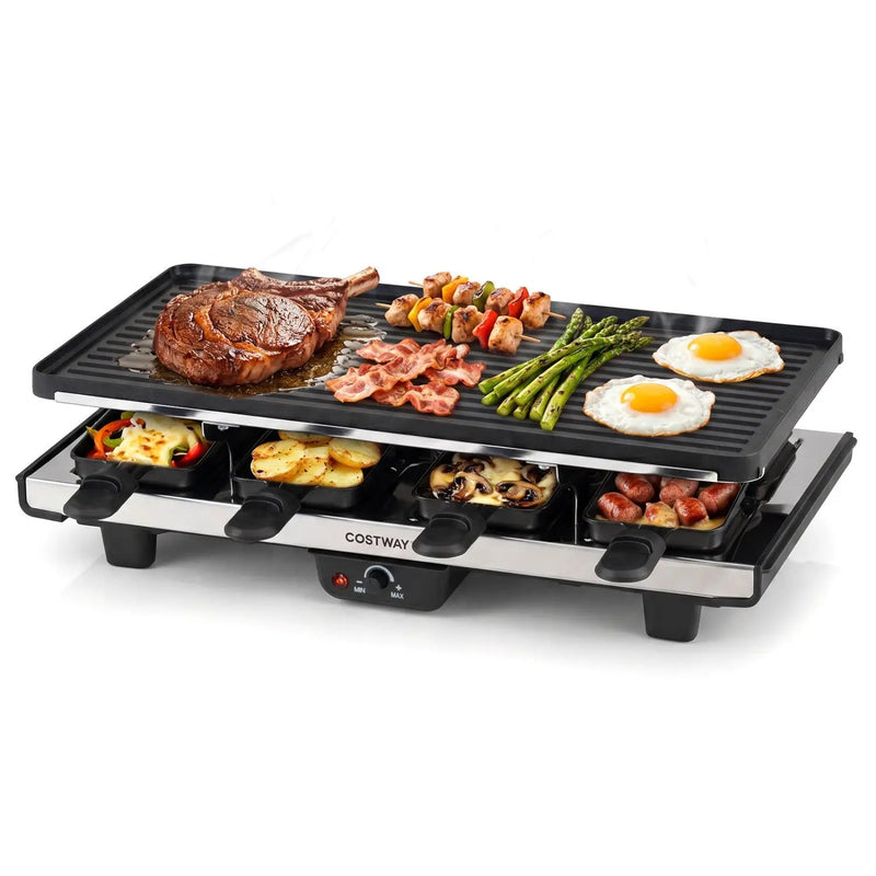 Raclette Grill with Reversible Nonstick Griddle for 8 by DirectDeals