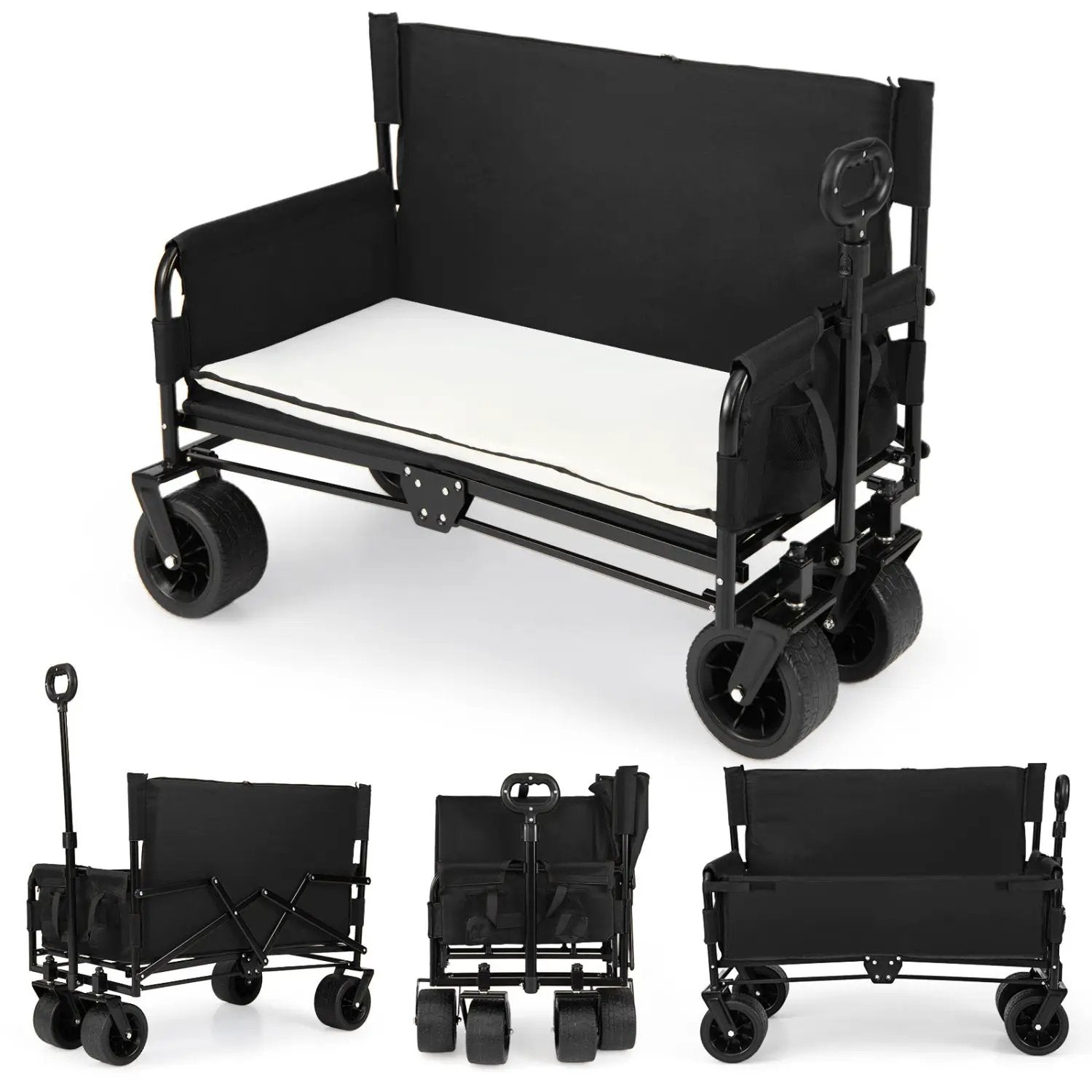 2-in-1 Wagon Bench Seat Combo Collapsible Beach Cart by DirectDeals