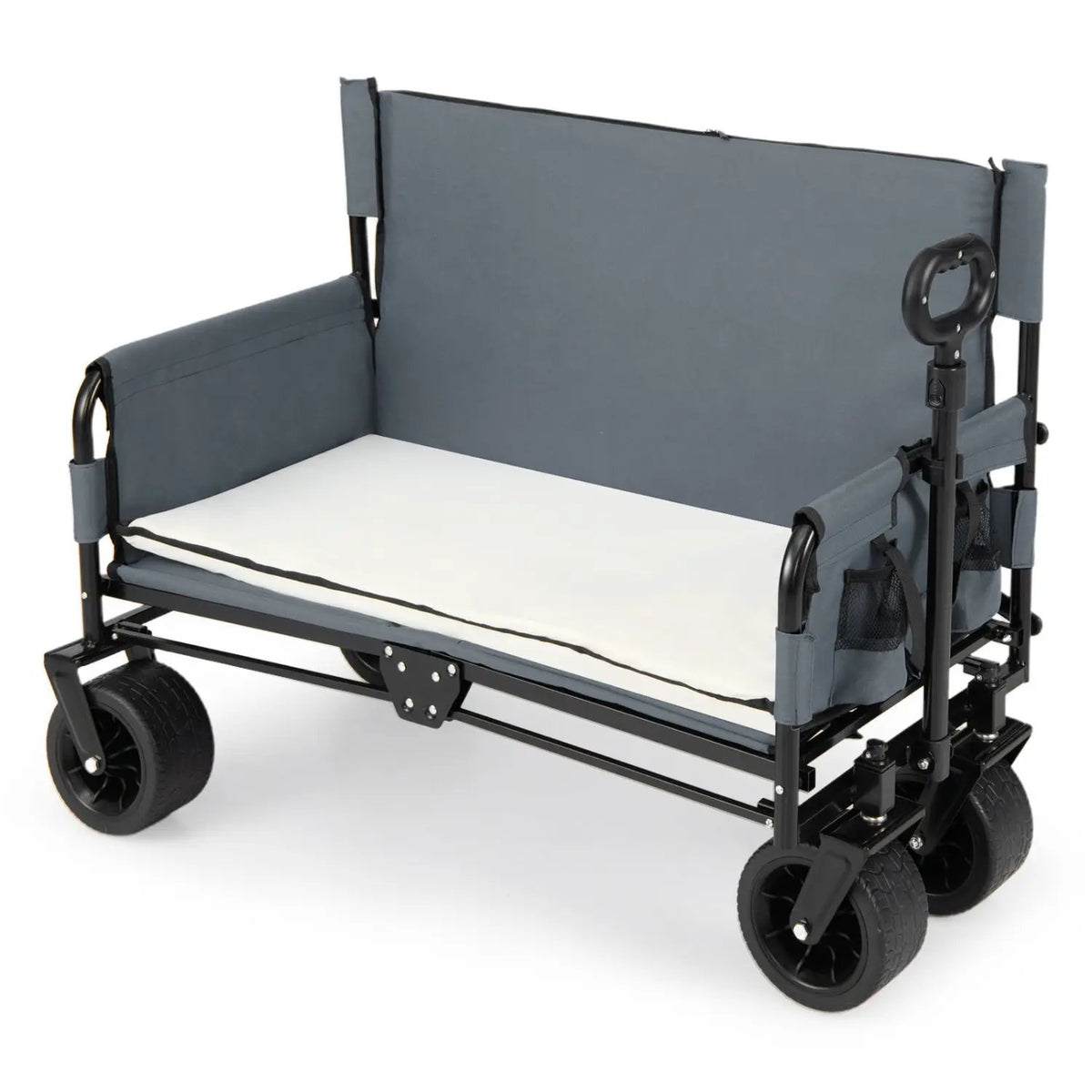 2-in-1 Collapsible Wagon Bench Seat with Adjustable Handle by DirectDeals