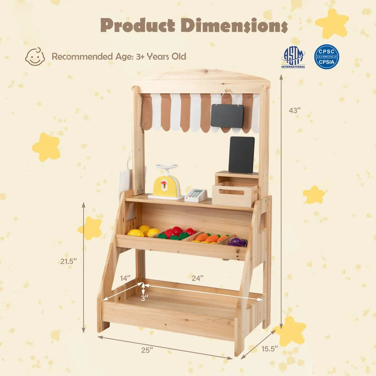 2-in-1 Wooden Mud Kitchen & Market Stand with Planter Box by DirectDeals