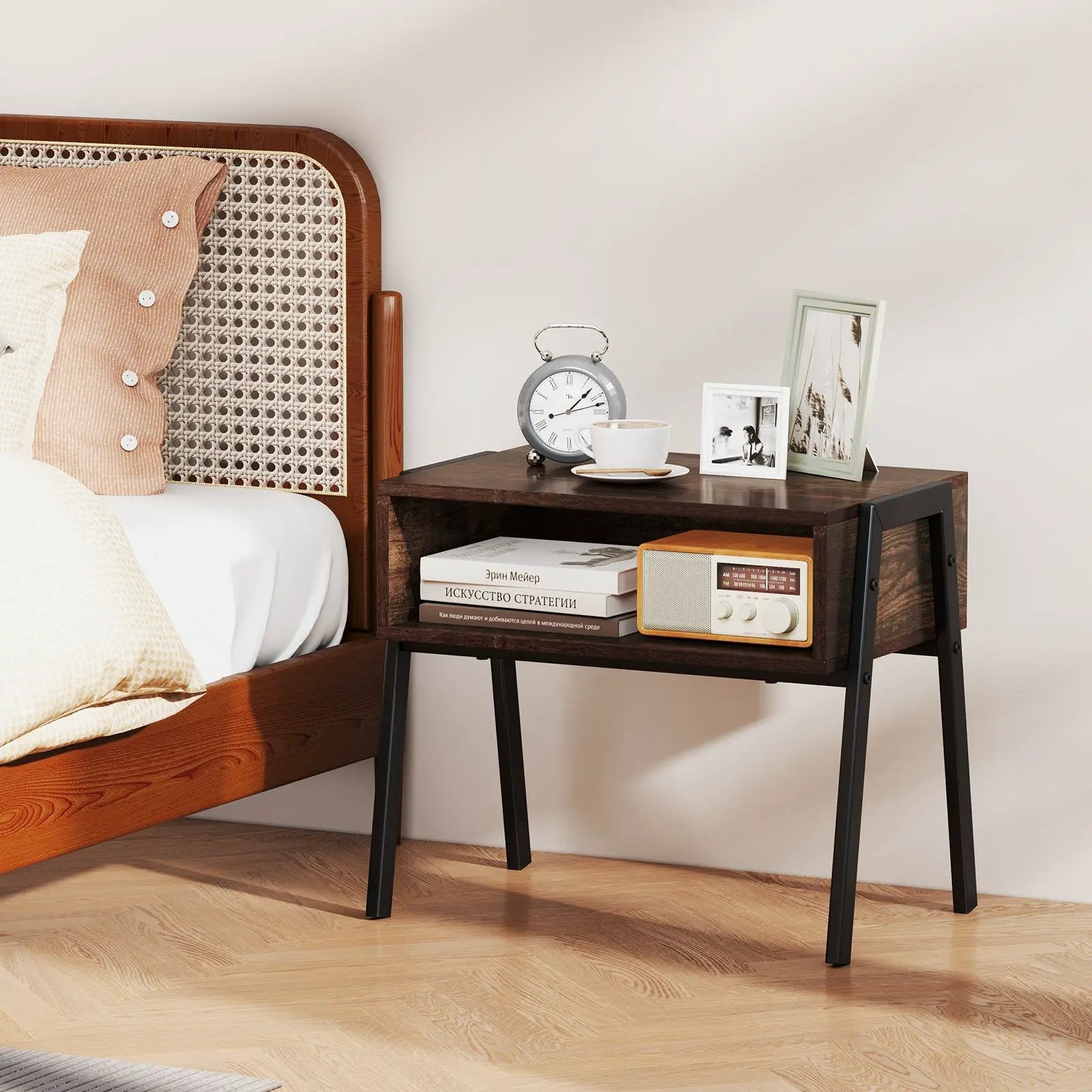 2 Pieces Stackable Night Stand Bedside End Table Set by DirectDeals