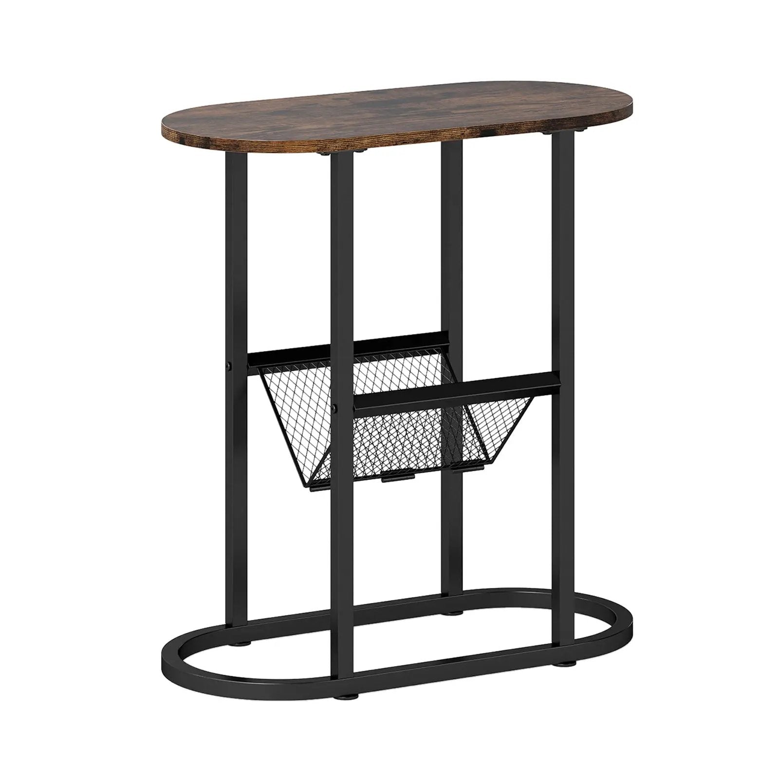 2-tier Oval Narrow Bedside End Table by DirectDeals