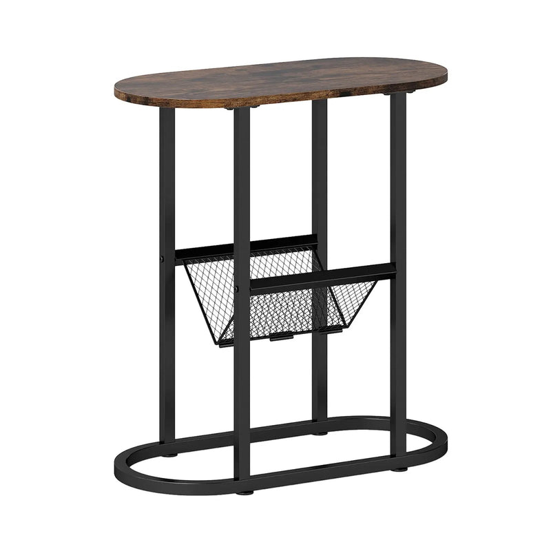 2-tier Oval Narrow Bedside End Table by DirectDeals