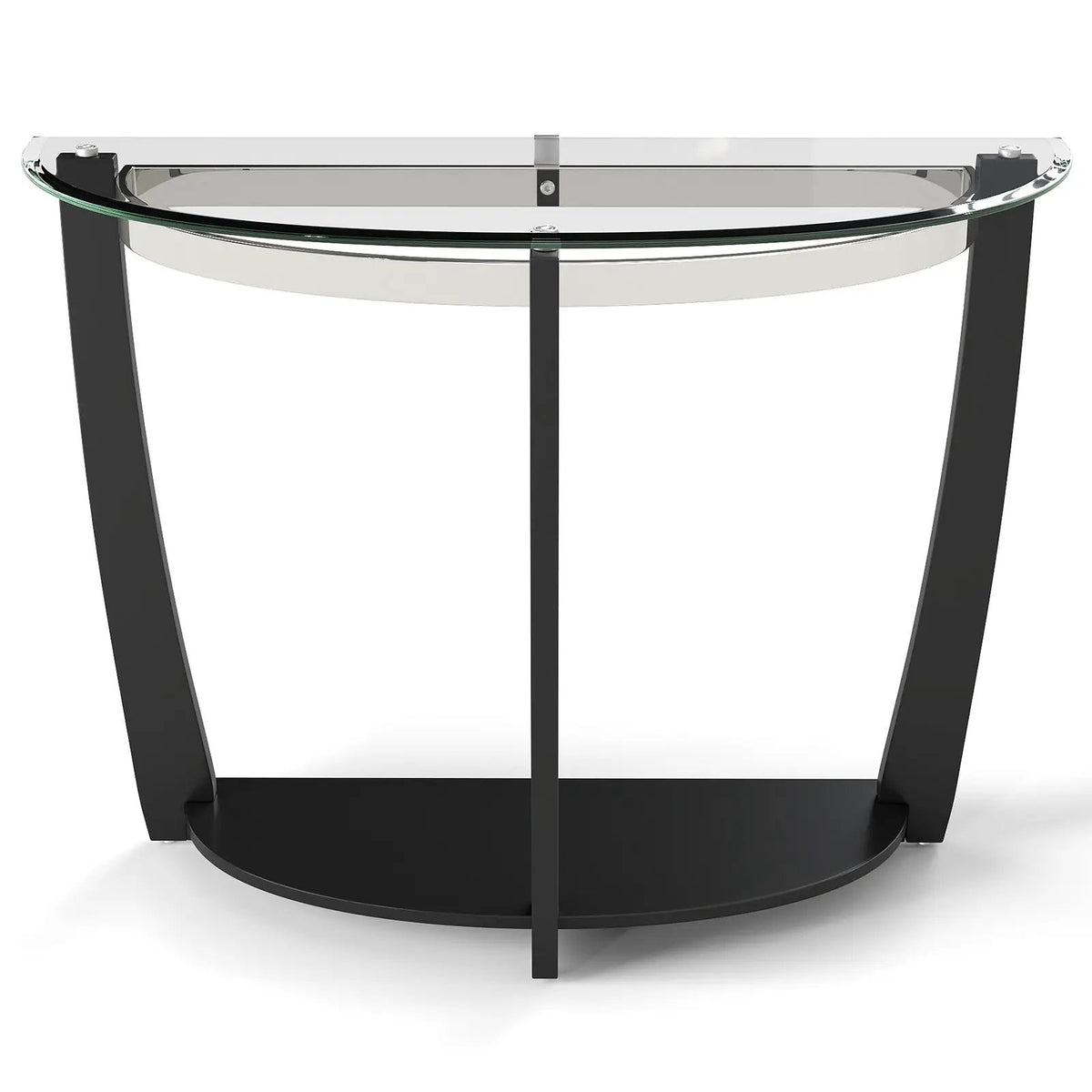 2-tier Tempered Glass Console Table with Clear Glass Top and Open Shelf by DirectDeals