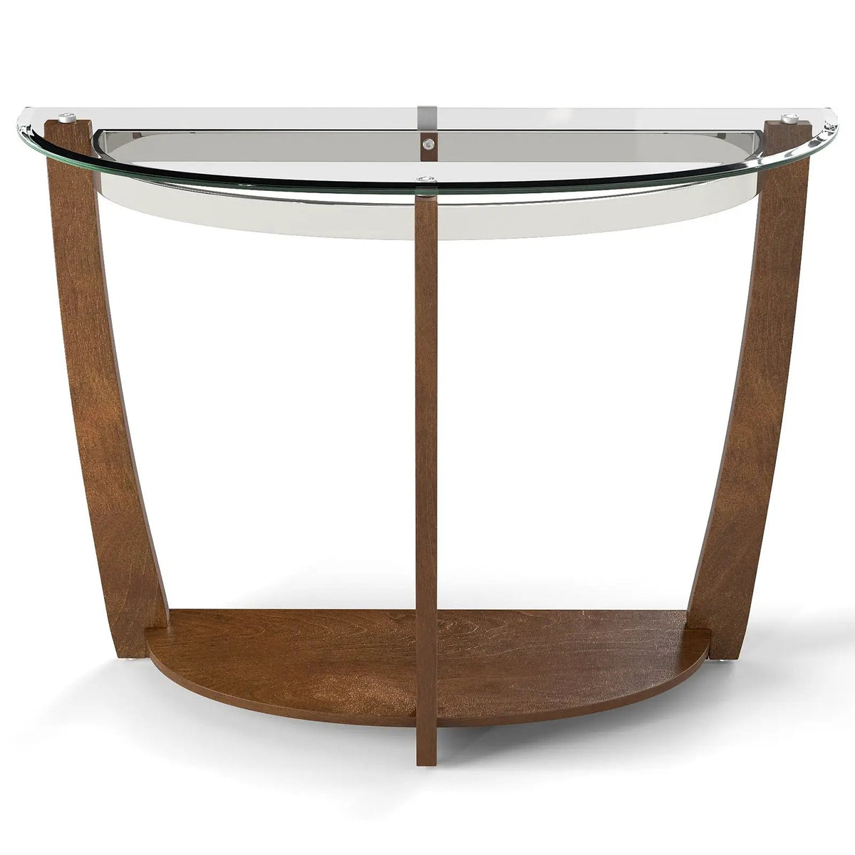 2-tier Tempered Glass Console Table with Clear Glass Top and Open Shelf by DirectDeals