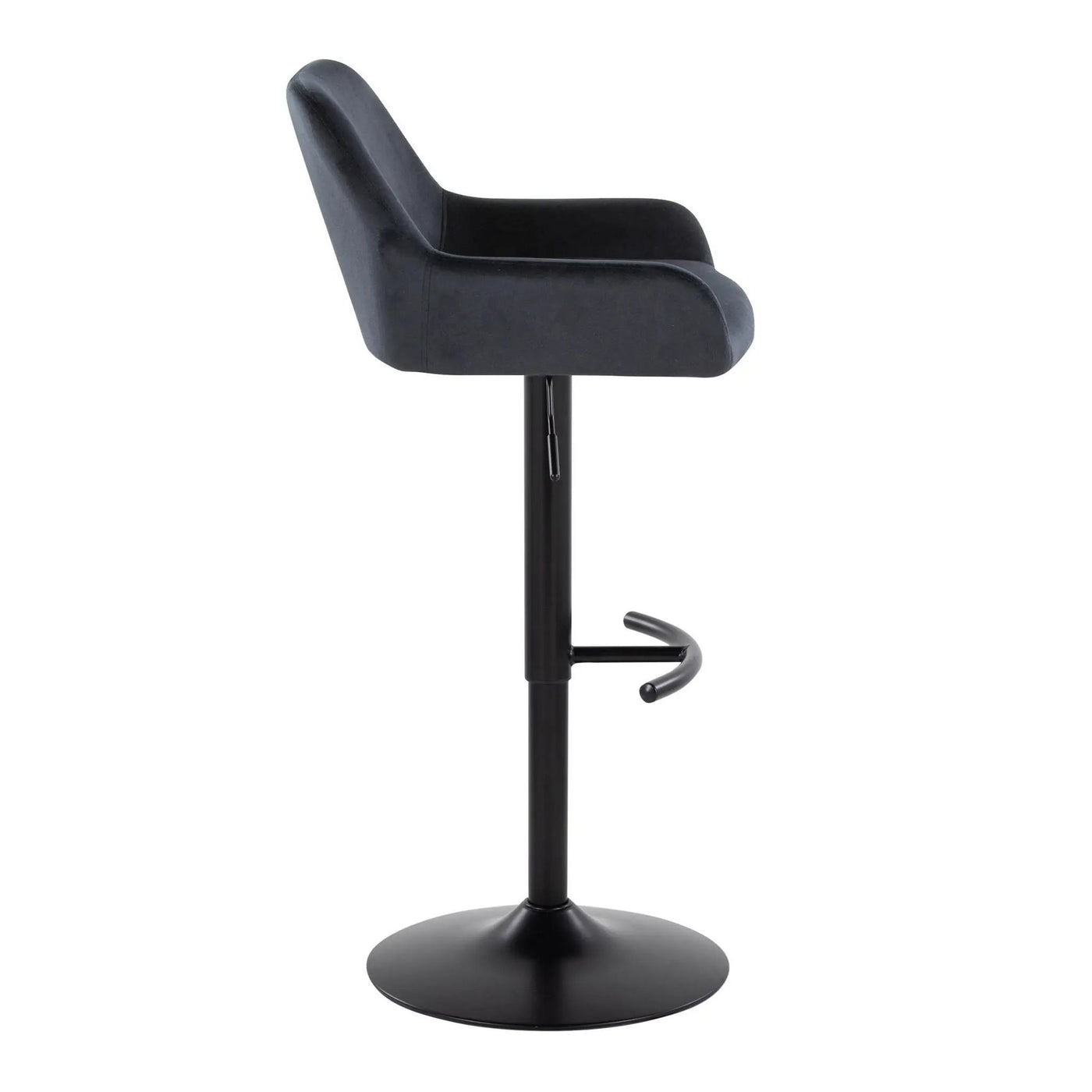 Daniella - Contemporary Adjustable Barstool With Swivel With Rounded T Footrest (Set of 2) by HouseOfZazla