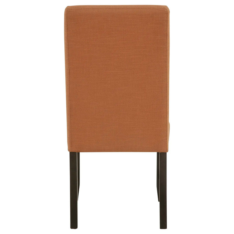 Berning Fabric Upholstered Parson Side Chair Salmon Orange (Set of 2) by Unique Piece Furniture