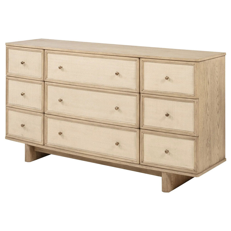 Kailani 9-drawer Dresser Cabinet Beige Oak by Unique Piece Furniture