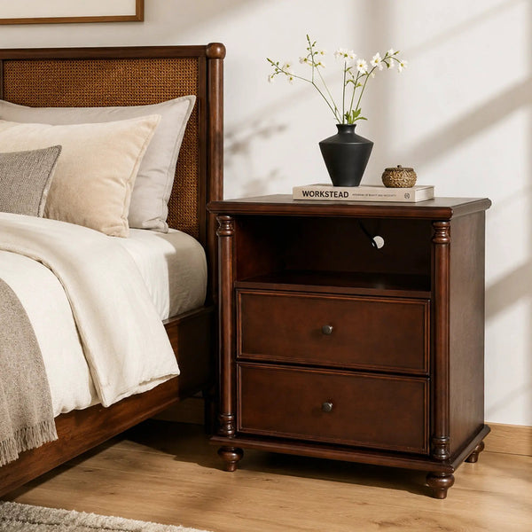 28" Nightstand with Charging Station, Rustic, photo 2 of 10