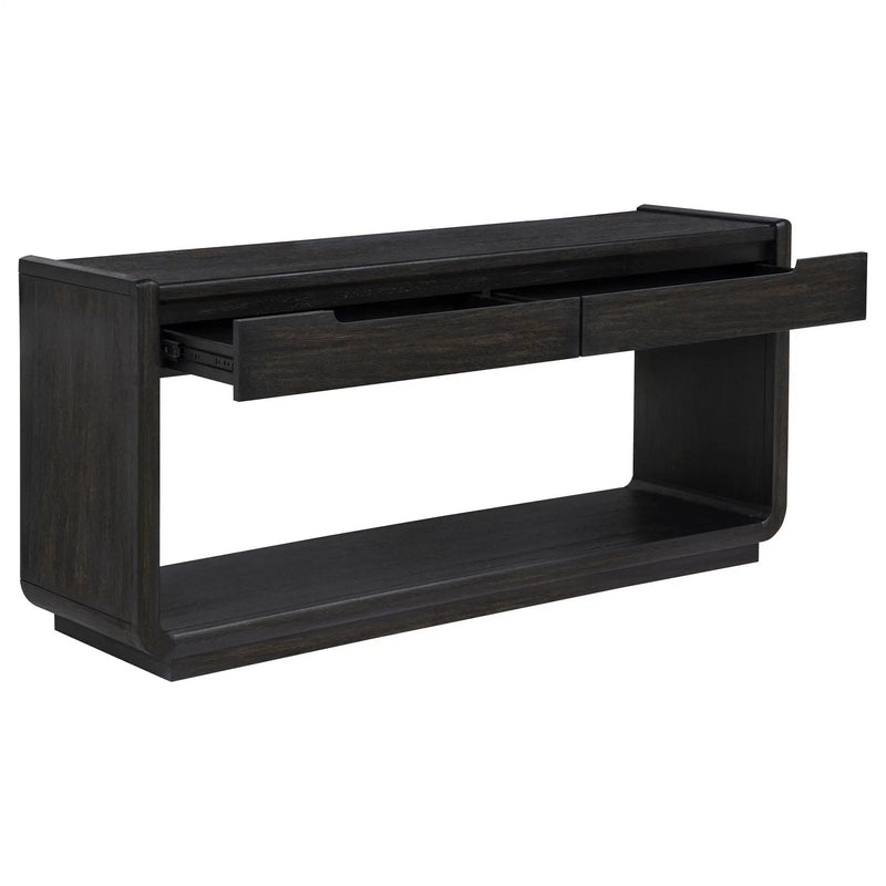 Leandro 2-drawer Entryway Sofa Console Table Burnished Black by Unique Piece Furniture