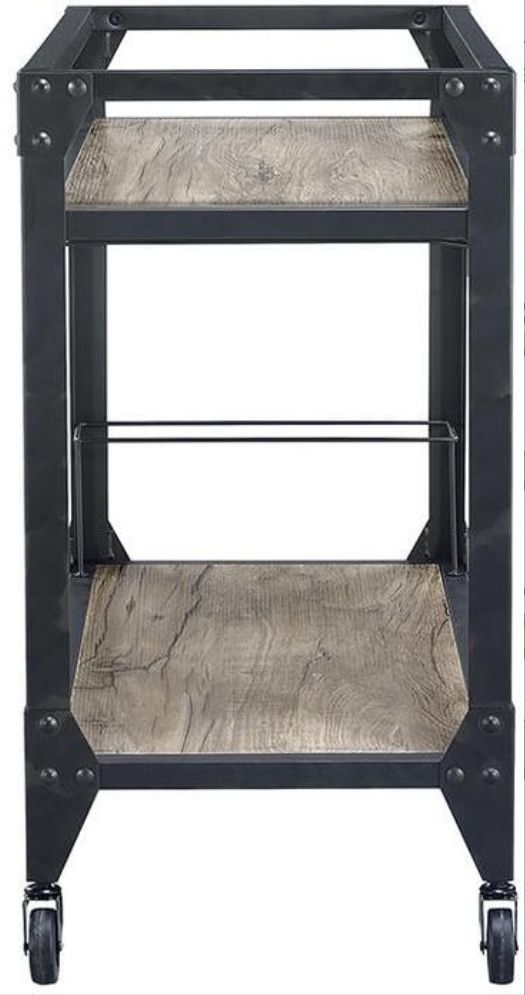 Jorgensen Serving Cart - Rustic Oak / Charcoal by HouseOfZazla