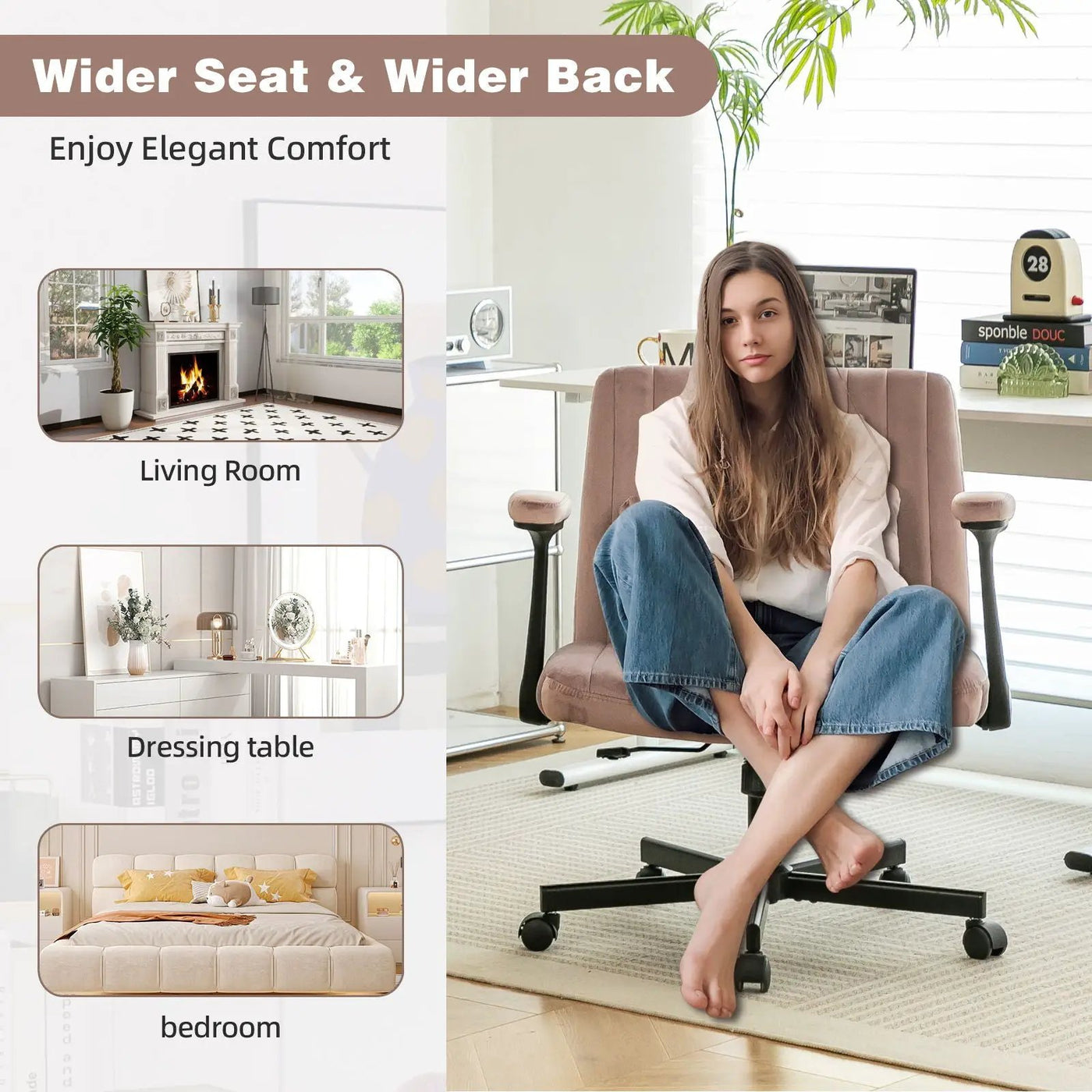 Criss Cross Armrest Office Chair With Wheels by HouseOfZazla