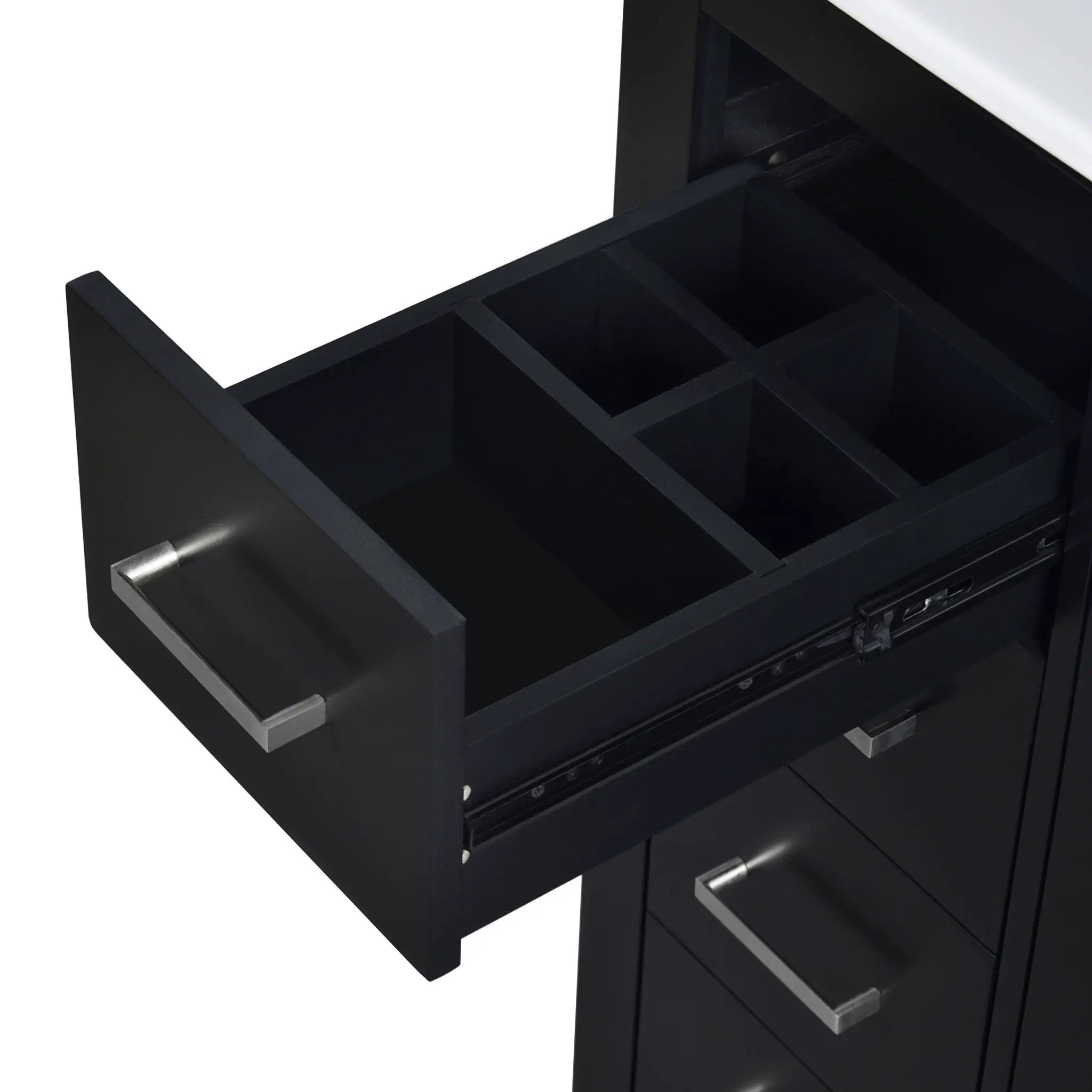 Ceramic Sink Combo, Freestanding Vanity Set With 3 Drawers & Soft Closing Doors