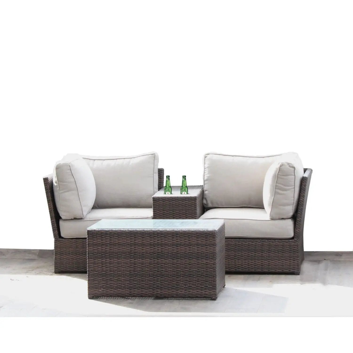 Comfortable Modern Patio Rattan Sectional Set With Cushions by Unique Piece Furniture