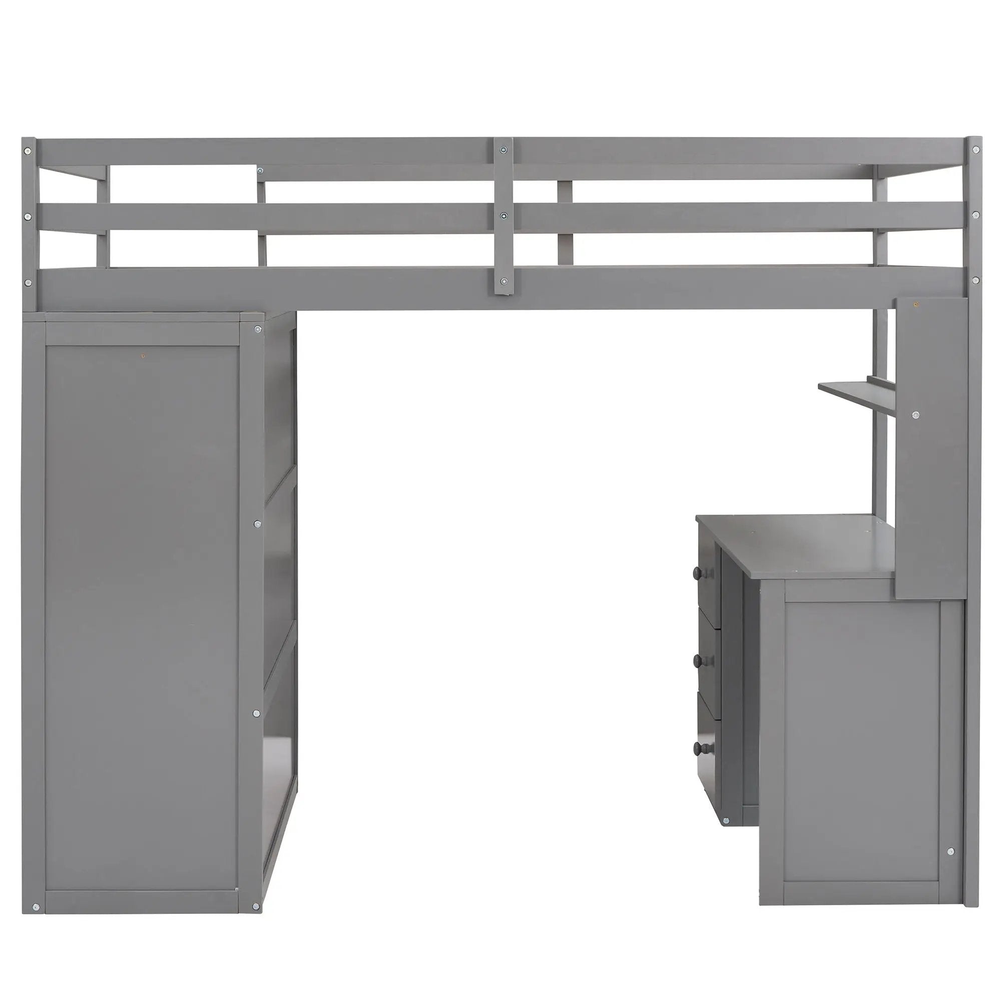 Loft Bed With Drawers, Desk, And Wardrobe