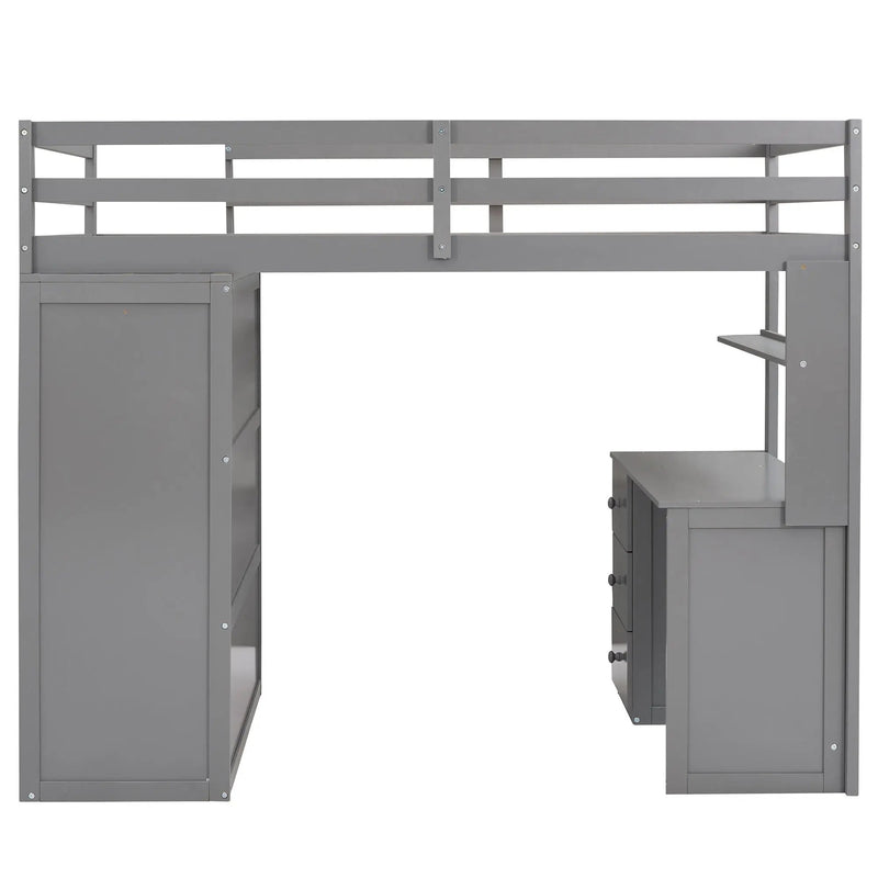 Loft Bed With Drawers, Desk, And Wardrobe