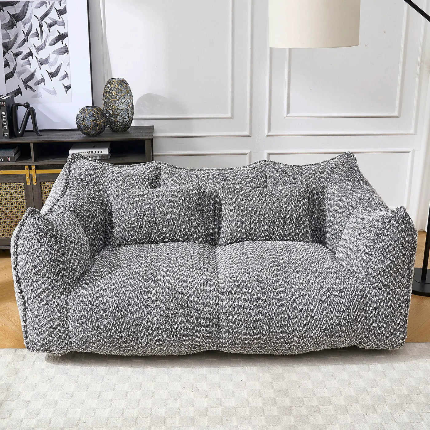 Comfortable Dual Beanbag Chair With High Resilience Foam Core For 2 People by HouseOfZazla