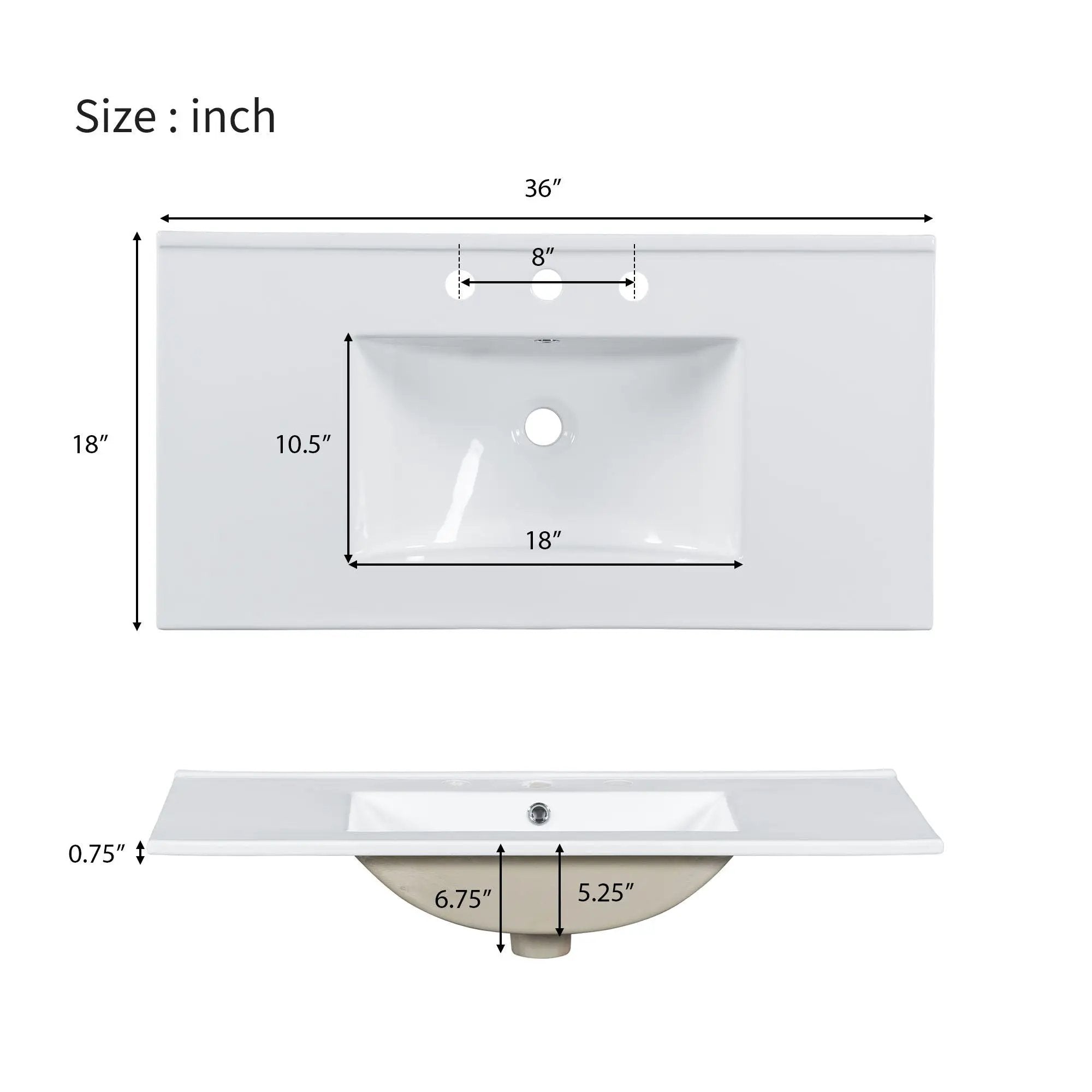 Bathroom Vanity With Sink, Soft Close Doors, Adjustable Shelves