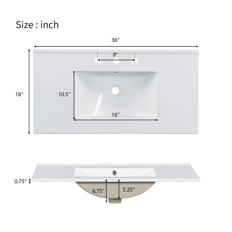 Bathroom Vanity With Sink, Soft Close Doors, Adjustable Shelves