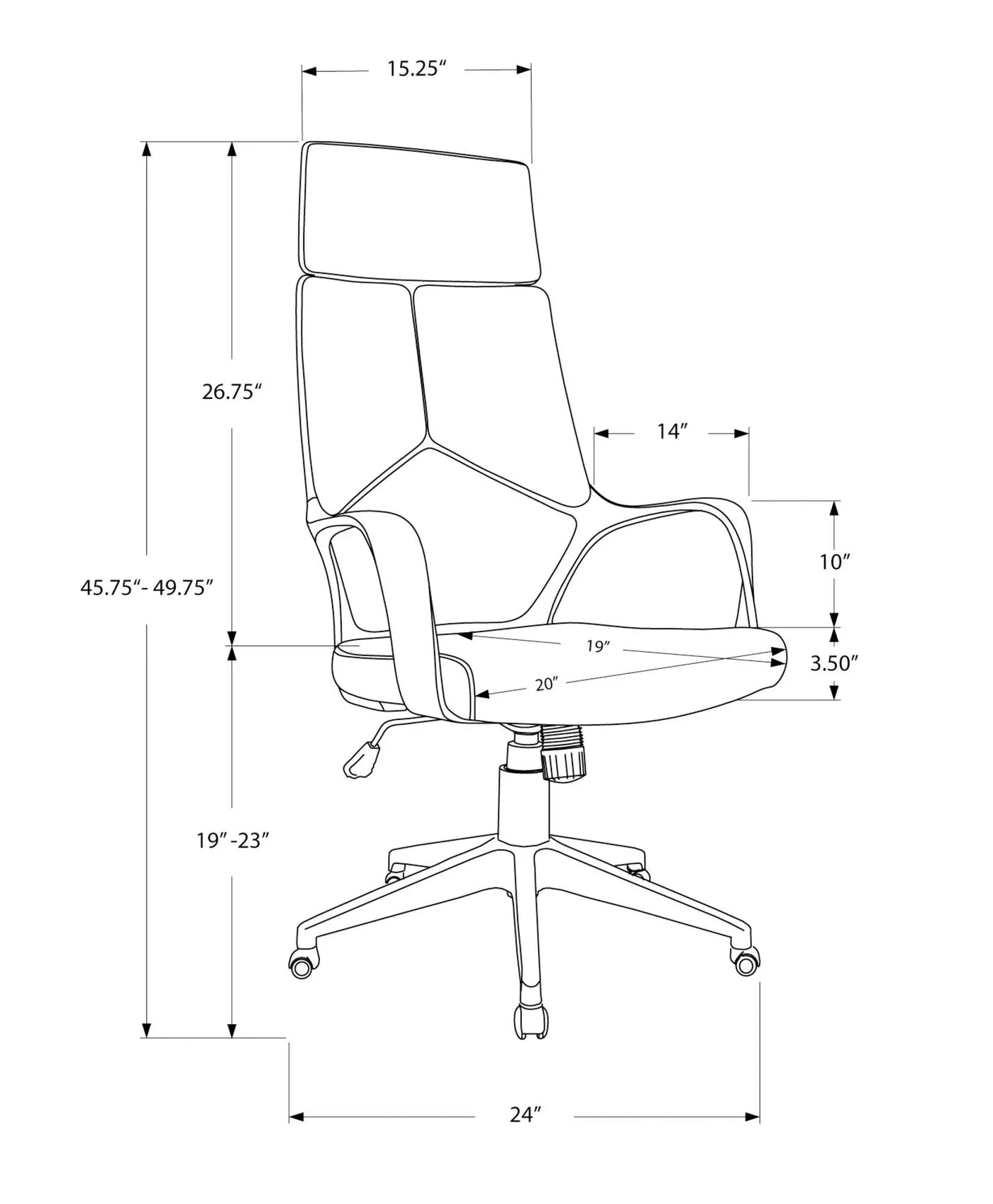 Office Swivel Chair, Adjustable Height, Ergonomic, Armrests, Contemporary & Modern by HouseOfZazla