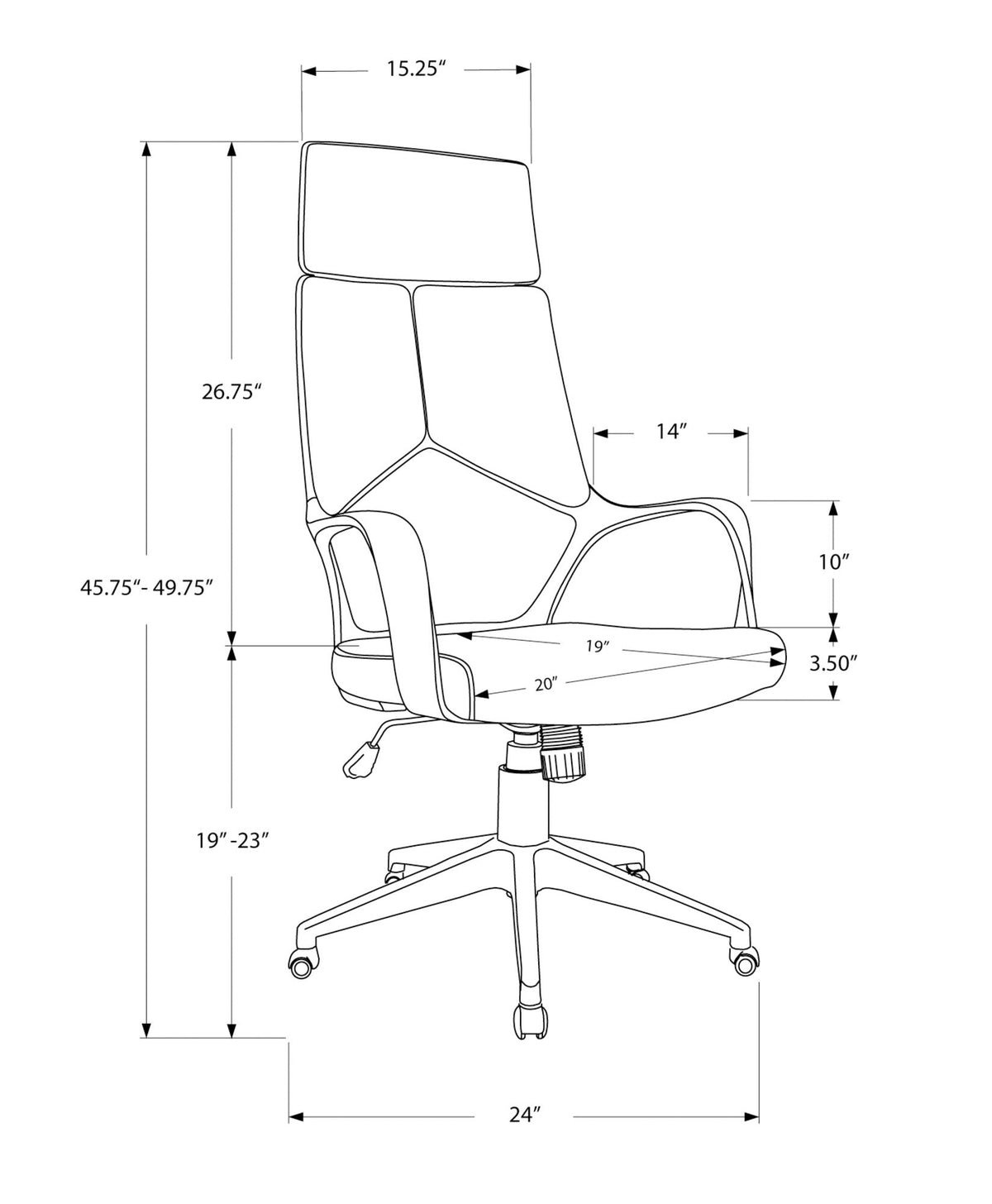 Ergonomic Office Swivel Chair with Adjustable Height and Armrests - Black or Gray, photo 4 of 8