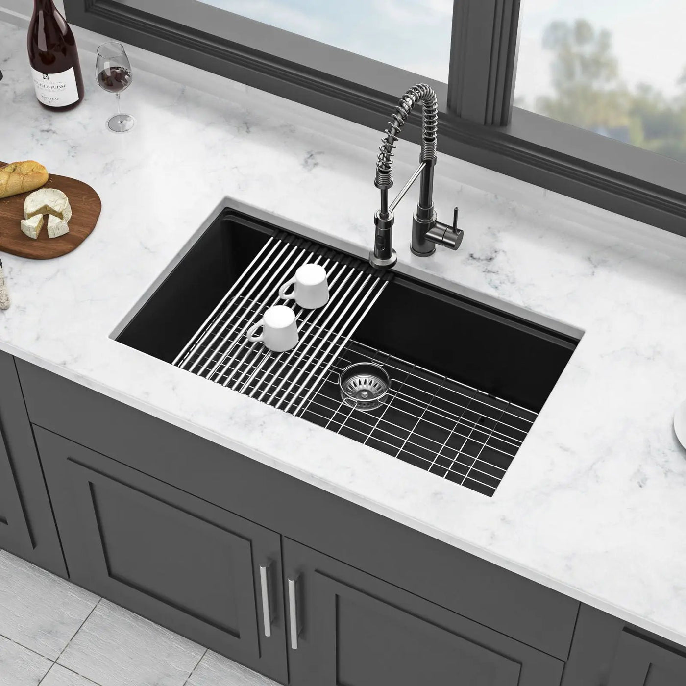 Quartz Kitchen Sink, Composite Workstation, Undermount by HouseOfZazla