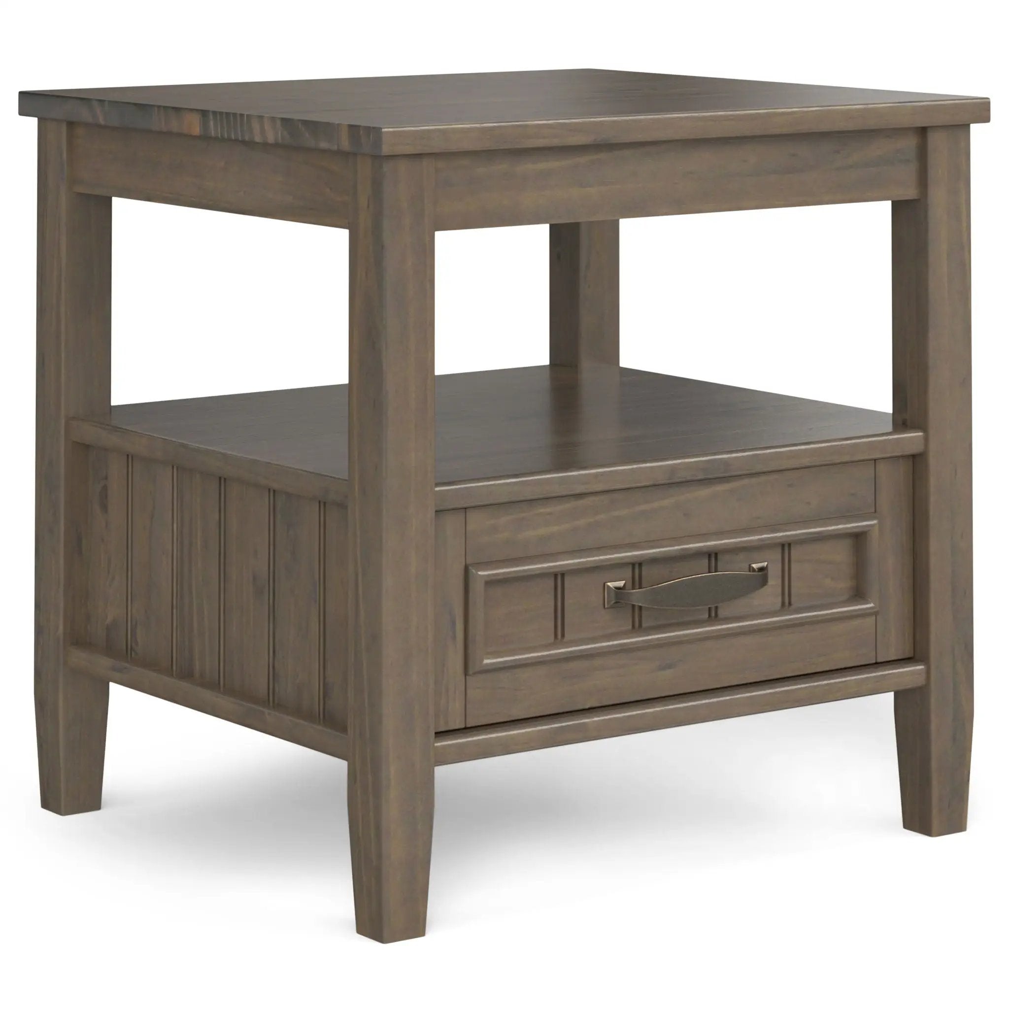 Lev - End Table With Bottom Drawer - Smoky Brown by HouseOfZazla