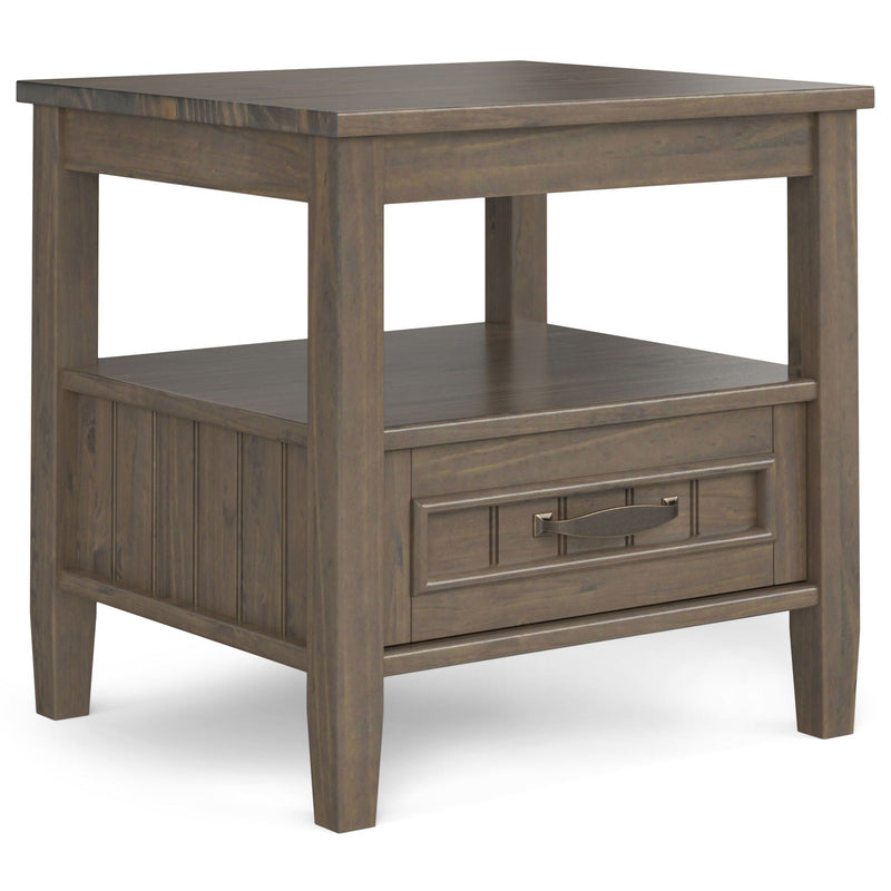 Lev - End Table With Bottom Drawer - Smoky Brown by HouseOfZazla
