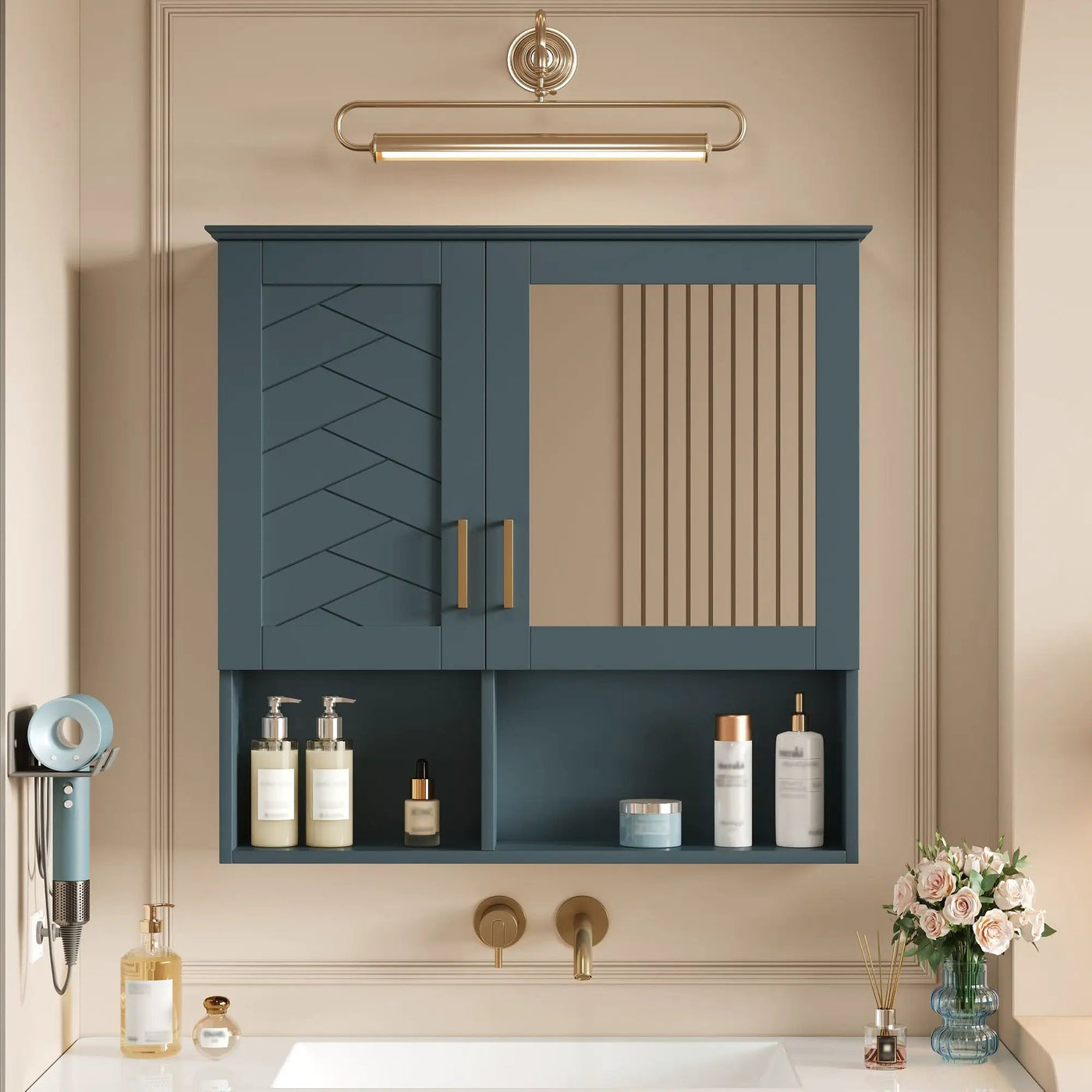 2 In 1 Wall-Mounted Mirror Cabinet With Adjustable Shelves by HouseOfZazla