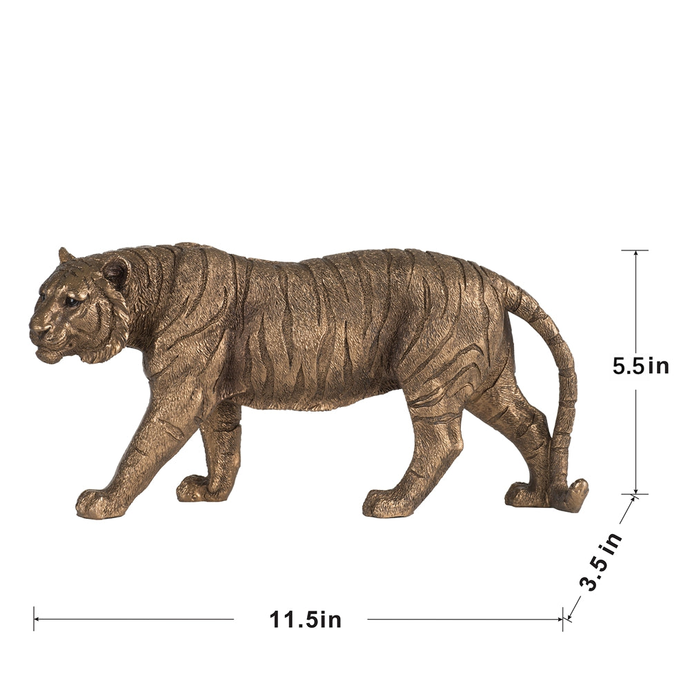 11.5" Tiger Statue Decor with Gleaming Coppery Finish, photo 9 of 9