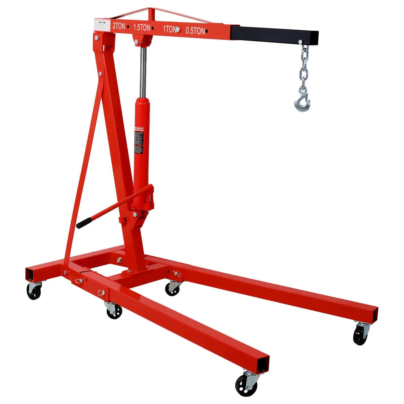 2 Ton Folding Engine Hoist Crane Lift with 6 Wheels by HouseOfZazla