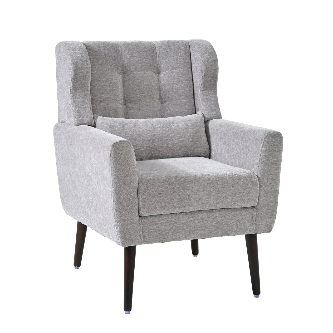 Modern Accent Chair, Arm Chairs For Living Room, Upholstered Mordern Armchair, Comfy Soft Padded Lounge Chair In Small Space, Bedroom, With Pillow, Solid Wood Leg by HouseOfZazla