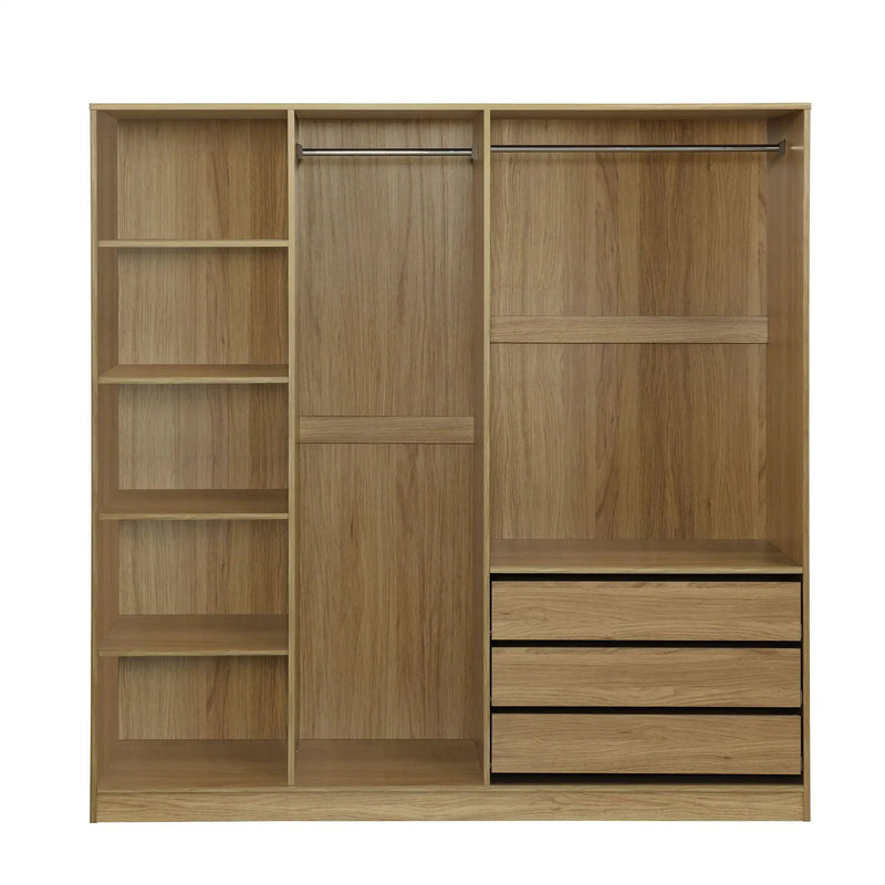 Doorless Storage Wardrobe For Dedroom With Shelves And 3 Drawers by Unique Piece Furniture