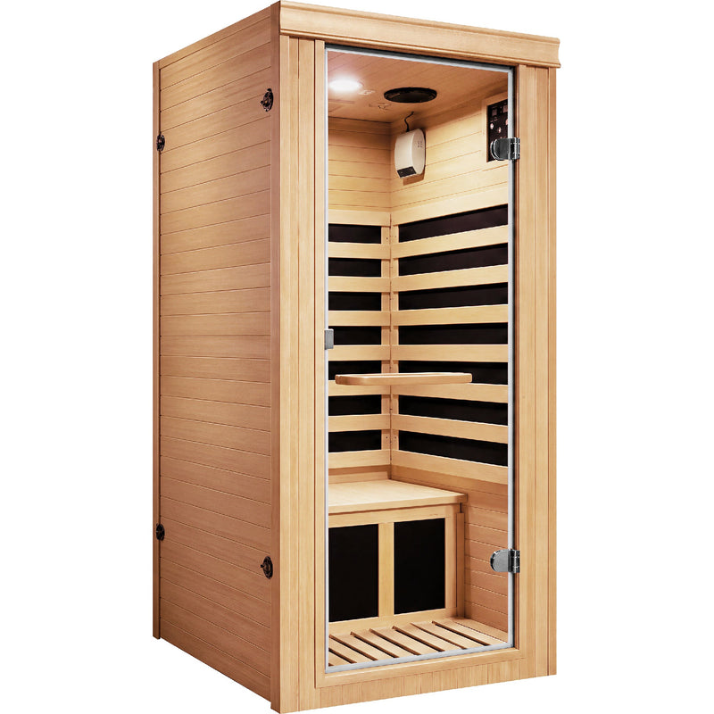 1020W Canadian Hemlock Single Mini Far Infrared Sauna Room, photo 2 of 10