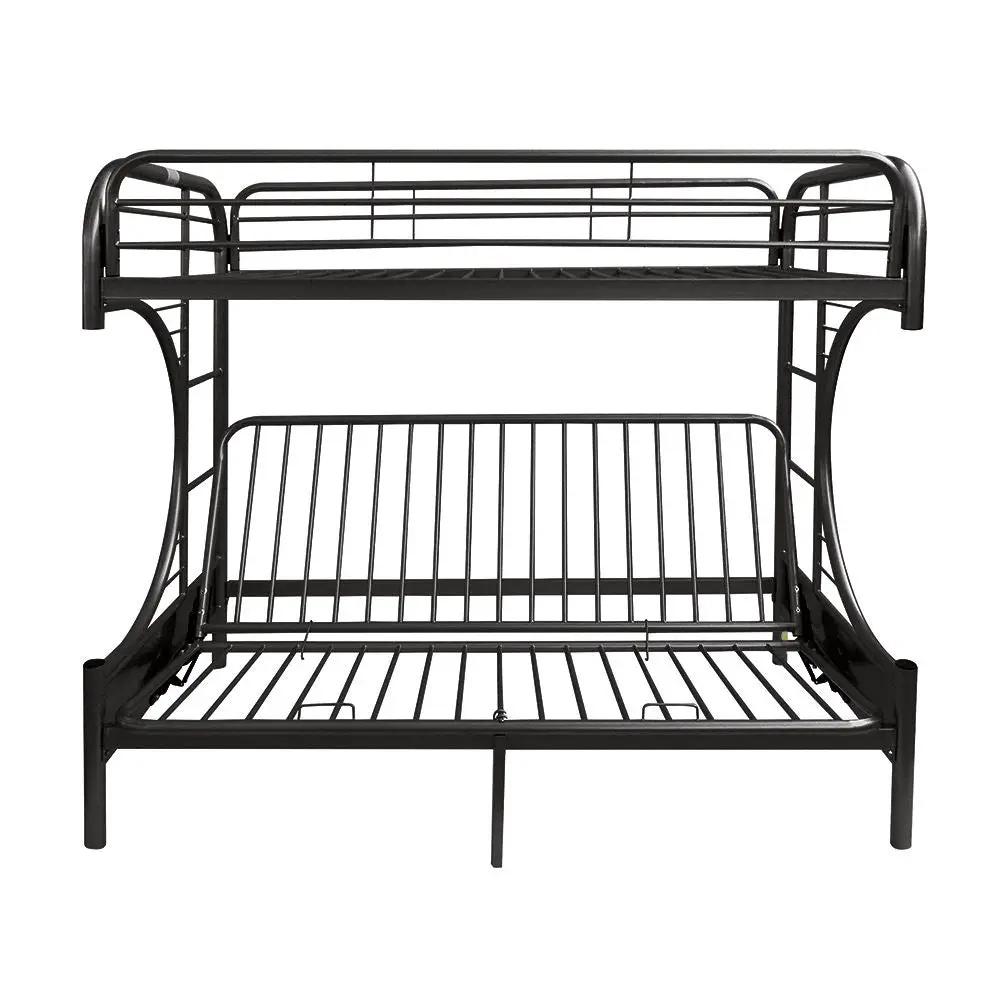 Eclipse - Twin Long Queen Futon Bunk Bed - Black by Unique Piece Furniture