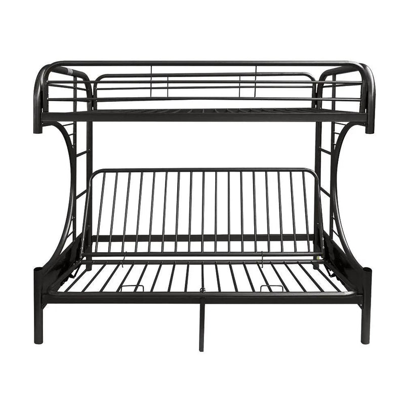 Eclipse - Twin Long Queen Futon Bunk Bed - Black by HouseOfZazla