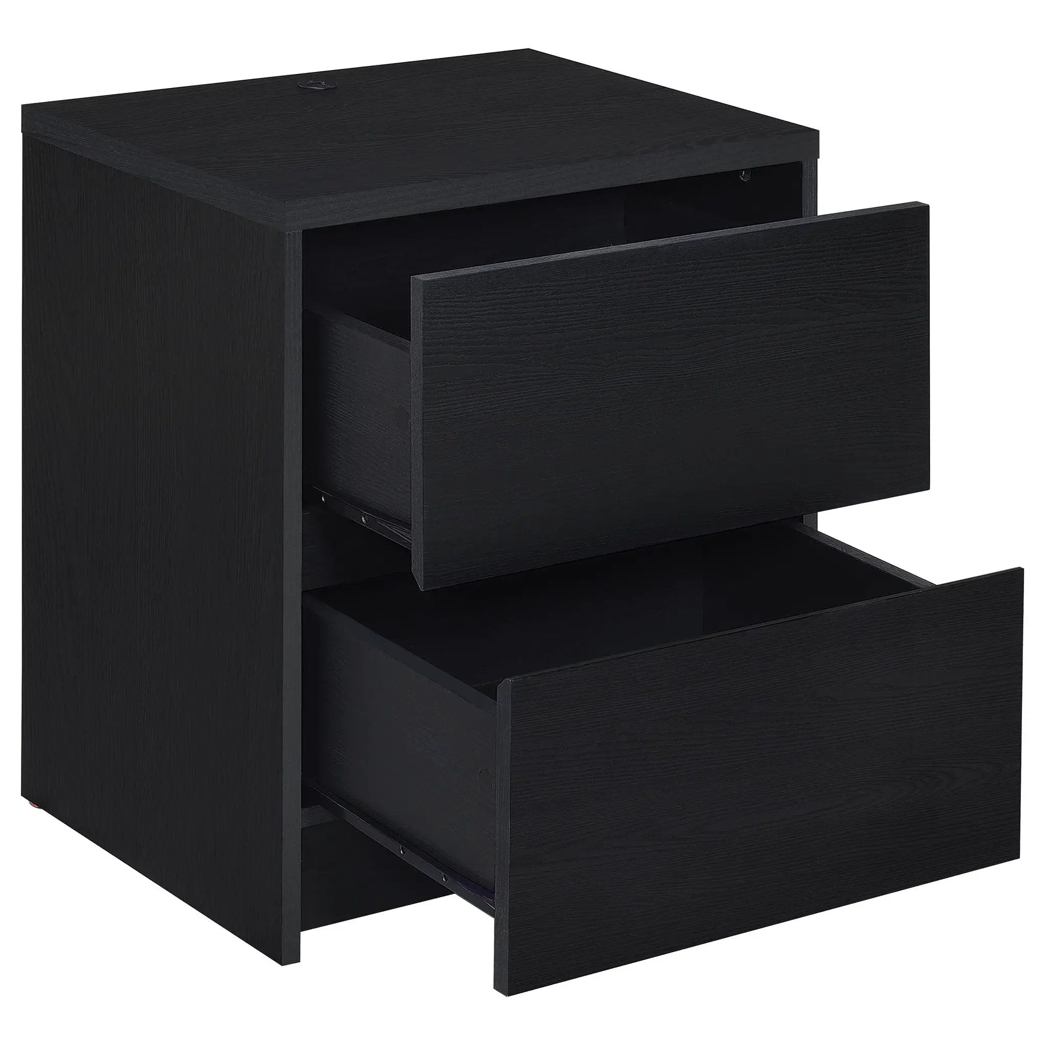 Westpark 2-drawer Nightstand LED Lights and USB Black by Unique Piece Furniture