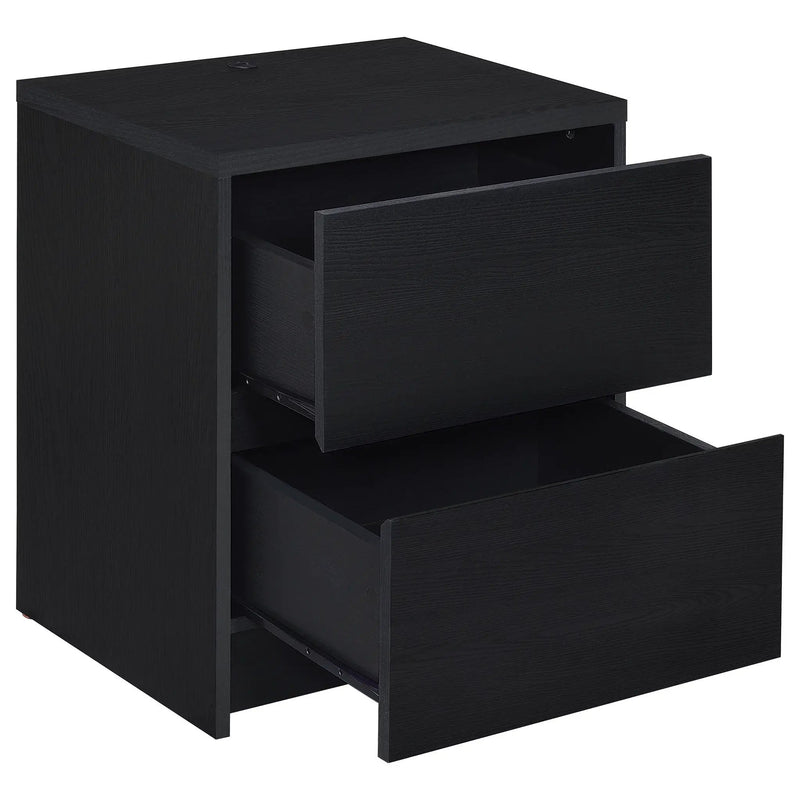 Westpark 2-drawer Nightstand LED Lights and USB Black by Unique Piece Furniture