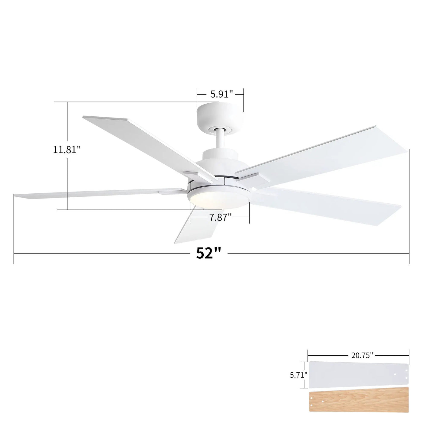 Reversible Motor Integrated LED Dimmable Ceiling Fan With Light by HouseOfZazla